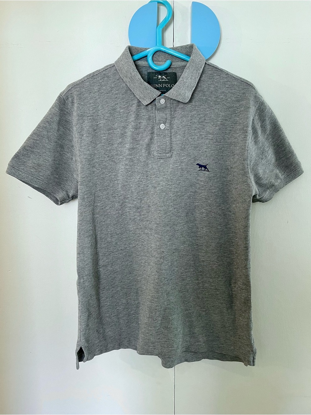 Rodd & Gunn Heather Gray Polo with Navy Fox Logo